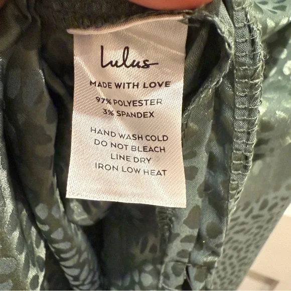 Lulu’s Sage Green Satin Jacquard Cowl Neck Midi Dress. - Picture 6 of 7